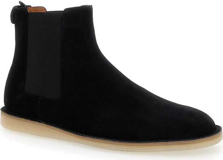 Black Pull-On Ankle Boots With Dg Logo In Suede Man - Image 2