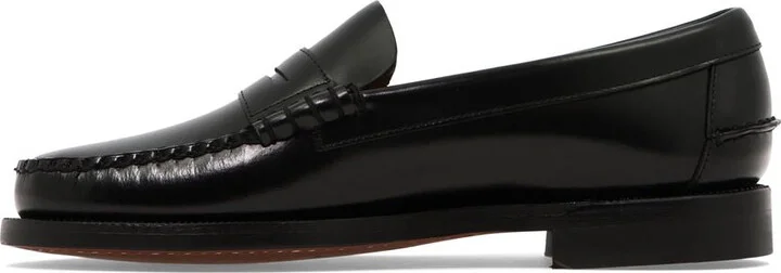 Black Pull-On Loafers In Leather Man - Image 3
