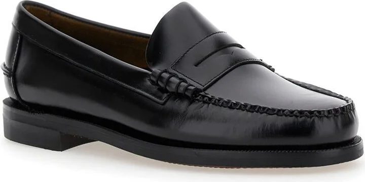 Black Pull-On Loafers In Leather Man - Image 2