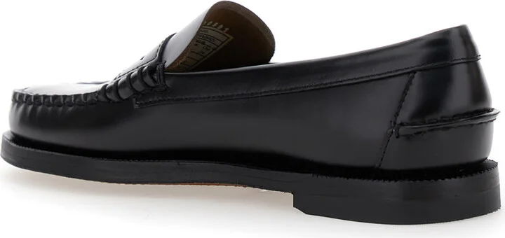 Black Pull-on Loafers In Leather Woman - Image 3