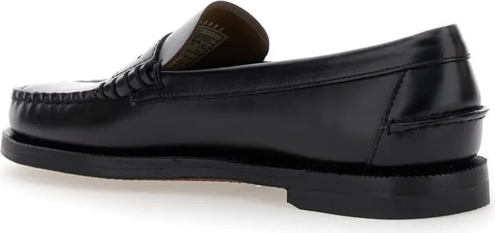 Black Pull-On Loafers In Leather Woman - Image 3