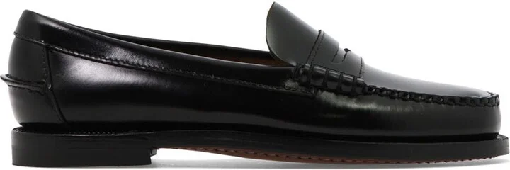 Black Pull-On Loafers In Leather Woman
