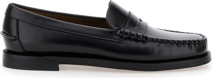 Black Pull-on Loafers In Leather Woman