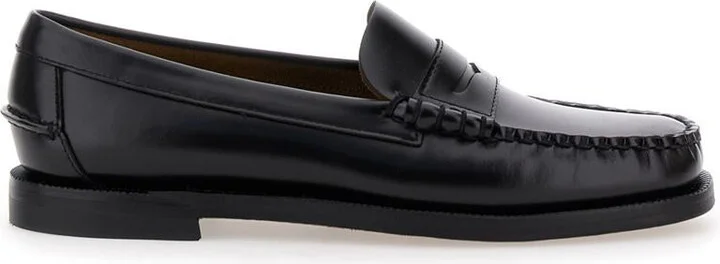 Black Pull-On Loafers In Leather Woman