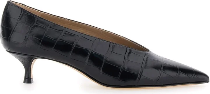 Black Pumps With Kitten Heel In Patent Leather Woman