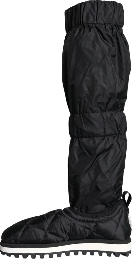 Black Quilted High Top Boots Sneakers Men's Shoes - Image 5