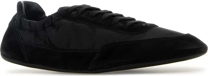 Black Re-nylon And Suede Collapse Sneakers - Image 2