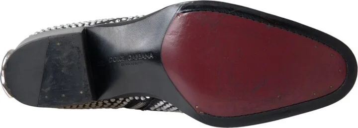 Black Rhinestone Crystal Chelsea Boots Men's Shoes (Pre-Owned) - Image 6