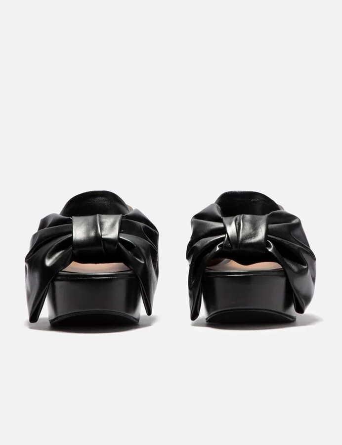 Black Ribbon Platform Sandals - Image 2