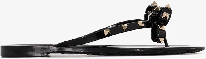 Black Rockstud Rubber Sandals