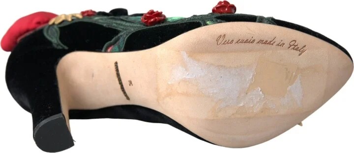 Black Roses Crystal Brooch Mary Jane Women's Shoes - Image 6
