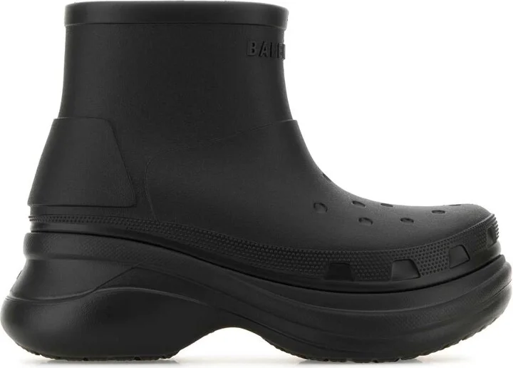 Black Rubber Balenciaga X Crocsâ ¢ Ankle Boots