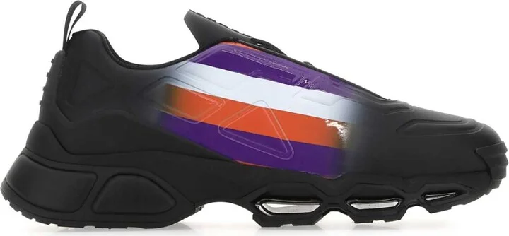 Black Rubber Collision Cross Sneakers