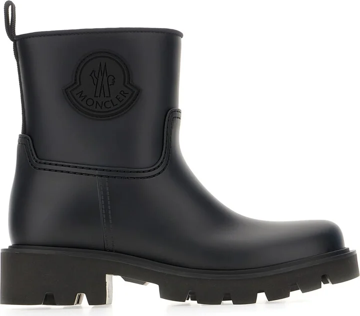 Black Rubber Kickstream Ankle Boots