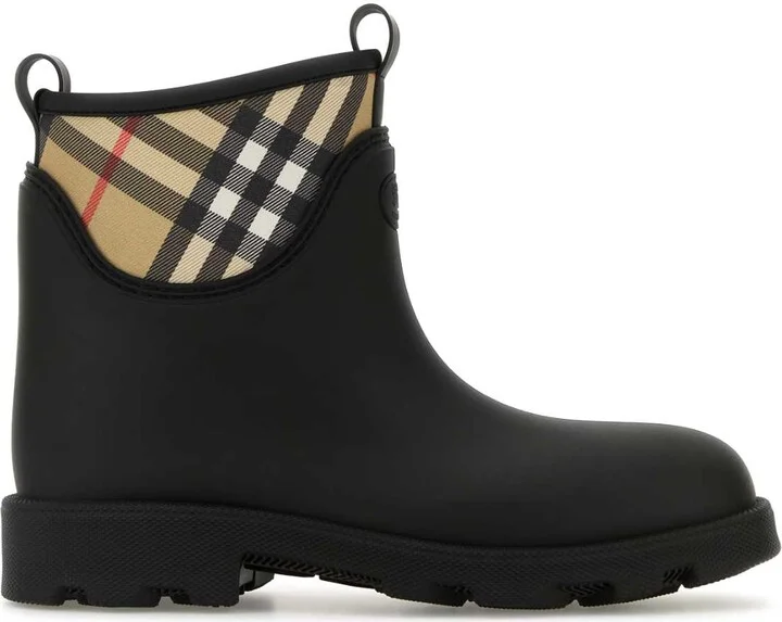 Black Rubber Marsh Stamp Ankle Boots