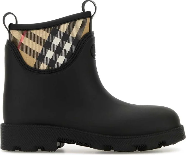 Black Rubber Marsh Stamp Ankle Boots