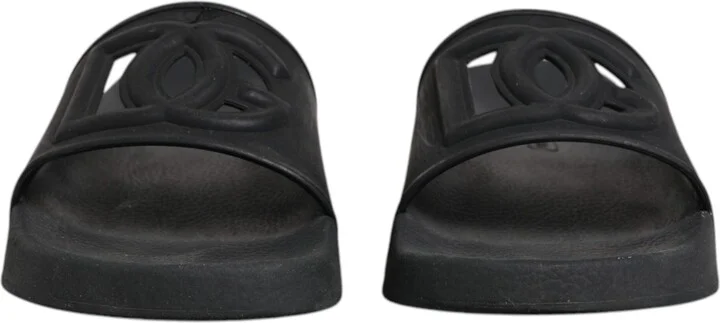 Black Rubber Slides Sandals Beachwear Women's Shoes (Pre-Owned) - Image 3