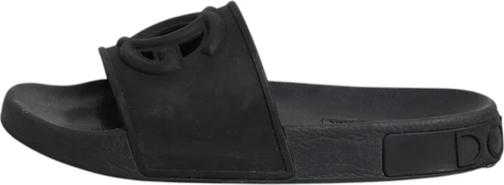 Black Rubber Slides Sandals Beachwear Women's Shoes (Pre-Owned) - Image 6