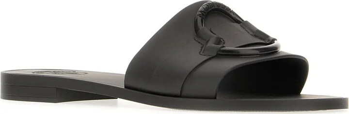 Black Rubber Slippers - Image 2