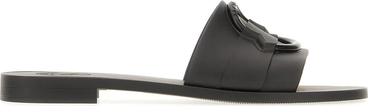 Black Rubber Slippers
