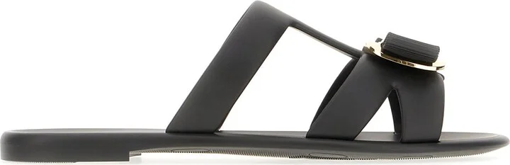 Black Rubber Slippers