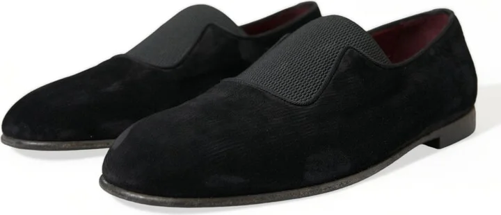 Black RUNWAY Velour AMALFI Loafers Men's Shoes - Image 3
