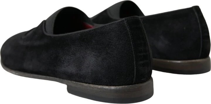 Black RUNWAY Velour AMALFI Loafers Men's Shoes - Image 4