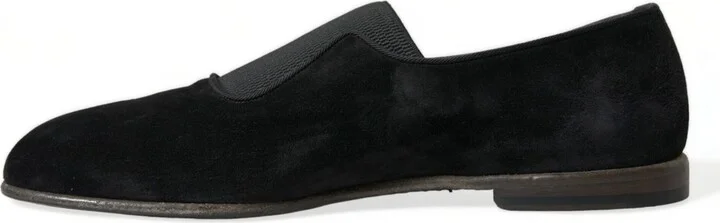 Black RUNWAY Velour AMALFI Loafers Men's Shoes - Image 5
