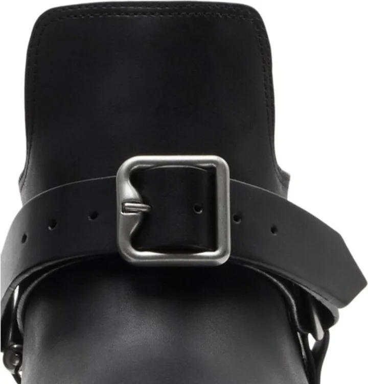 Black Saddle Leather Boots - Image 2