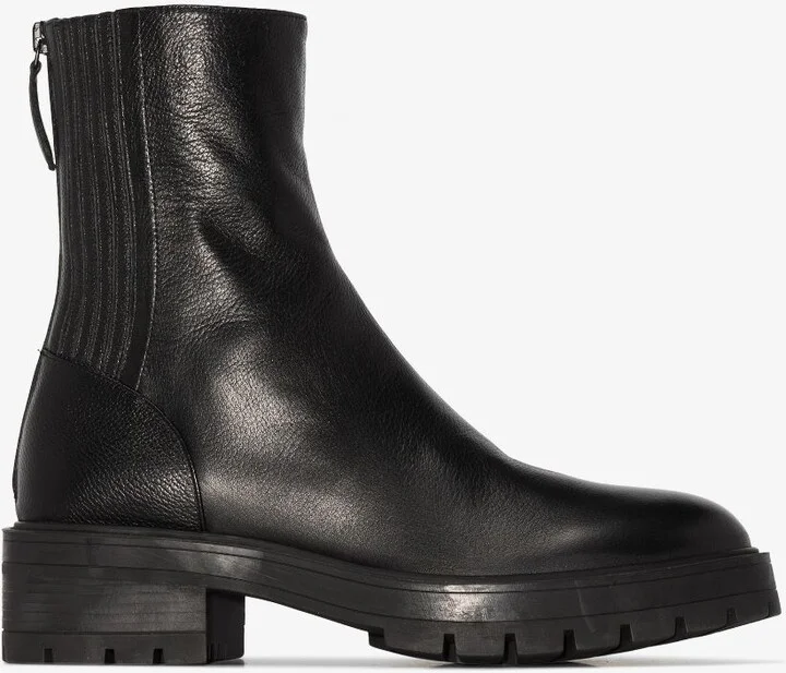 Black Saint Honore Leather Ankle Boots
