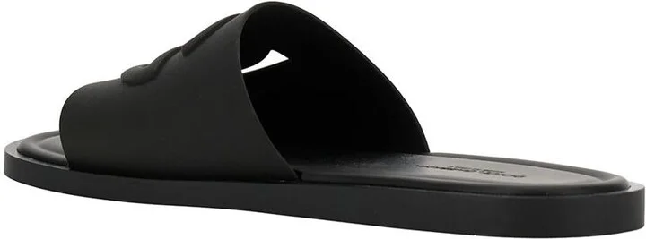 Black Sandals With Logo Detail In Rubber Man - Image 3