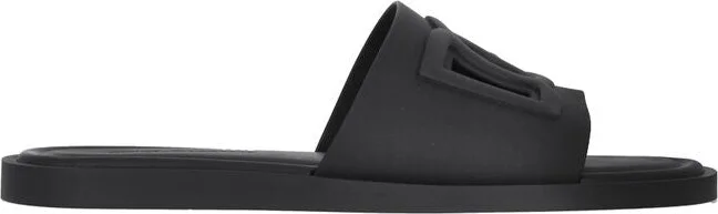 Black Sandals With Logo Detail In Rubber Man - Image 3