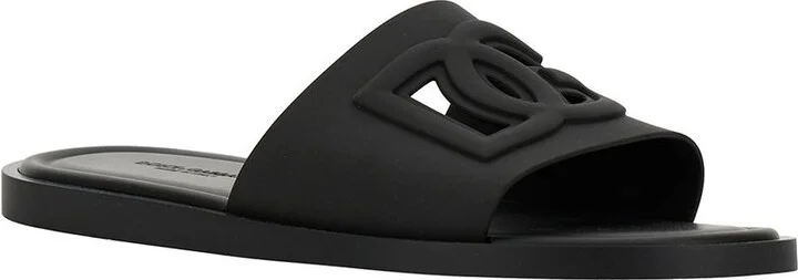 Black Sandals With Logo Detail In Rubber Man - Image 8