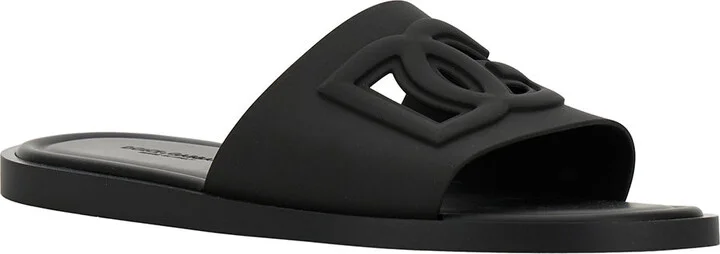 Black Sandals With Logo Detail In Rubber Man - Image 2