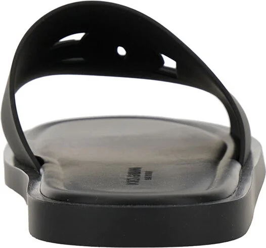 Black Sandals With Logo Detail In Rubber Man - Image 4
