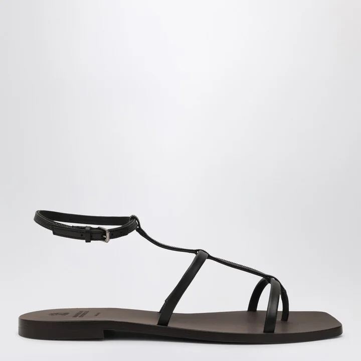 Black Sandals with Precious Strap