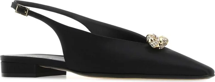Black Satin Ballerinas - Image 2