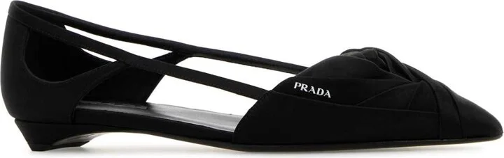 Black Satin Ballerinas - Image 2