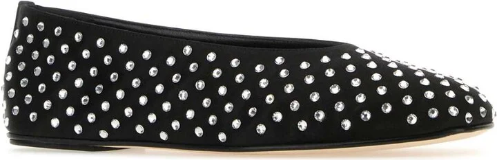 Black Satin Ballerinas - Image 2