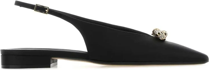Black Satin Ballerinas
