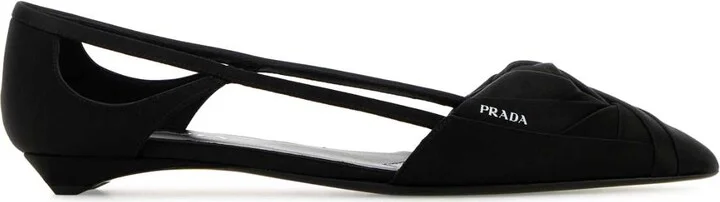 Black Satin Ballerinas