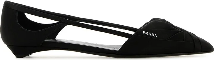 Black satin ballerinas