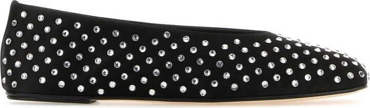 Black satin ballerinas
