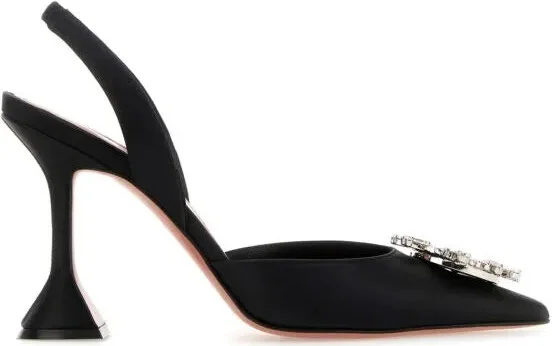 Black satin Begum pumps