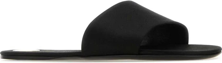 Black Satin Carlyle Slippers - Image 2