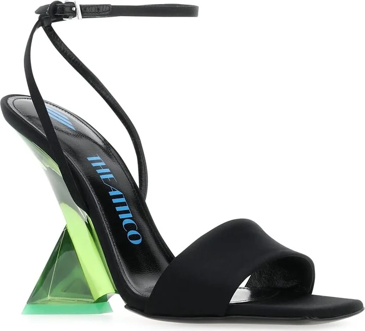 Black Satin Cheope Sandals - Image 2