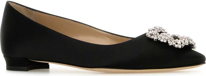 Black Satin Hangisi Ballerinas - Image 2