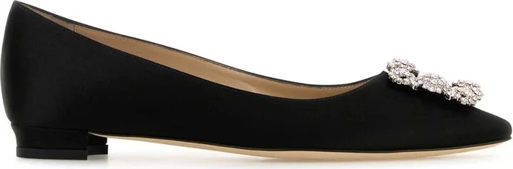 Black Satin Hangisi Ballerinas
