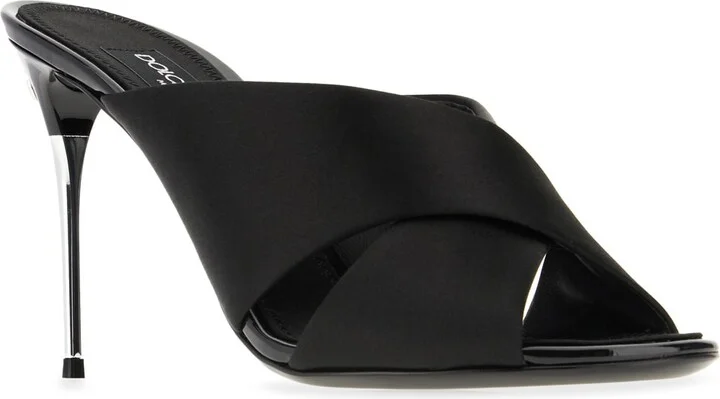 Black Satin Mules - Image 2