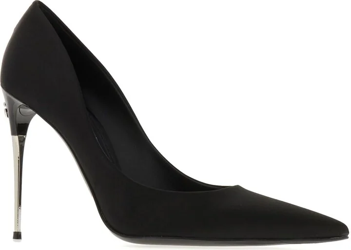 Black Satin Pumps - Image 2